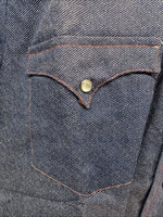 New Men’s Karman Blue Jean Long Sleeve Pearl Snap 14.5 Small AA-2