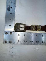 New Brown Genuine Leather Tooled 30” Belt #K4 JJ-141