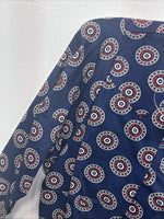 New Women’s Tem Tex Blue Design Long Sleeve Pearl Snap Size 32 MM-61