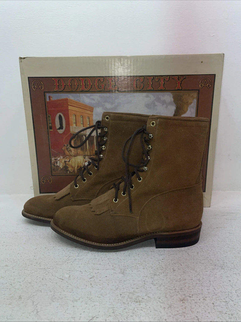 New Men’s Brown Lace Up Acme Cowboy Boots. 5732 8.5 8 1/2 E W. 3-127