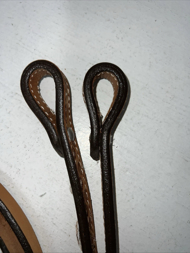 New Tough 1 Leather Pony 5/8” Browband Headstall W Split Reins #42-880 U-33