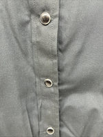 New Women’s White Horse Black Design Long Sleeve Pearl Snap Large KK-114