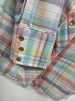 New Girls Dickson Jenkins Pink Plaid Long Sleeve Pearl Snap Size 28 DD-124