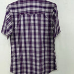 New Men’s White Horse Purple Short Sleeve Pearl Snap Small B-46