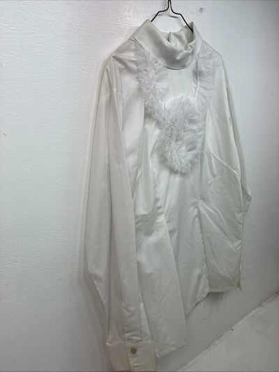New Women’s Fenton White Design Long Sleeve Zip Up Shirt Size 16 TT-134