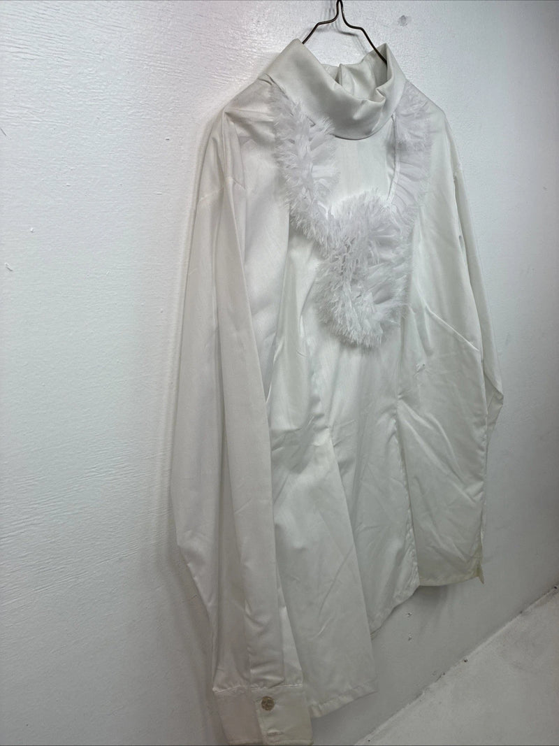 New Women’s Fenton White Design Long Sleeve Zip Up Shirt Size 16 TT-134