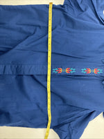 New Women’s Wrangler Blue Designed Long Sleeve Pearl Snap XL II-20