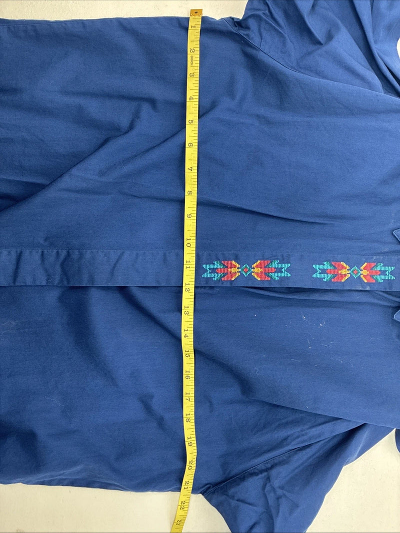 New Women’s Wrangler Blue Designed Long Sleeve Pearl Snap XL II-20