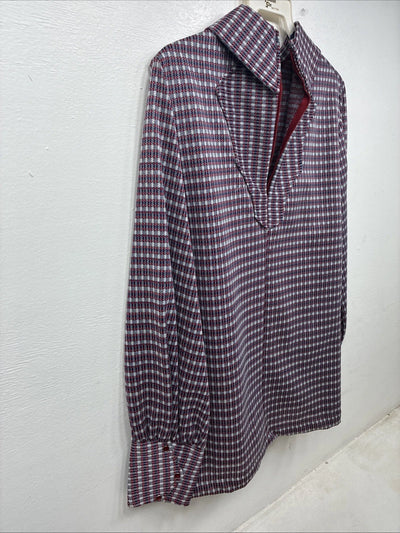 New Wims Panhandle Slim Blue Red Long Sleeve Zip Up Size 16 3B-6
