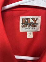 New Men’s ELY Cattleman Red Short Sleeve Pearl Snap 16.5 Large X-57