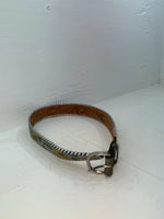 New Gray Genuine Leather Kentucky Weaved And Tooled 30” Belt #82004 JJ-127