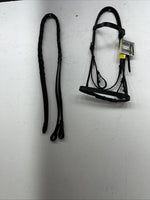 New Silver Fox Black Leather Point English Bridle #20-1189-2 W-5