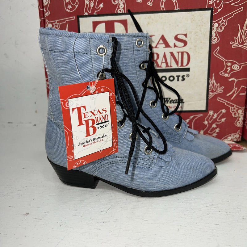 New Children’s Blue Denim Texas Brand Cowboy Boots. 10.5 10 1/2 D. 24-64