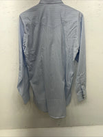 New Men’s Blue HbarC Ranchwear Pearl Snap Long Sleeve Shirt 15x33 M I-32