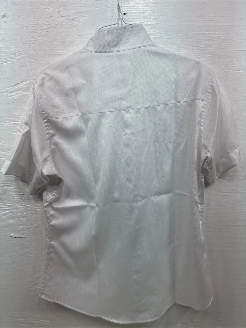 New Women’s Royal Highness White Designed Short Sleeve English Shirt 40 DD-34