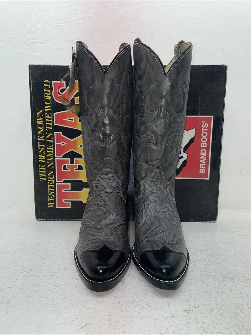 New Men’s Gray Texas Brand Cowboy Boots. 1082 8.5 8 1/2 D. 4-113