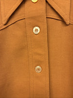 New Women’s Lady Western Orange Long Sleeve Button Up Size 8 TT-112