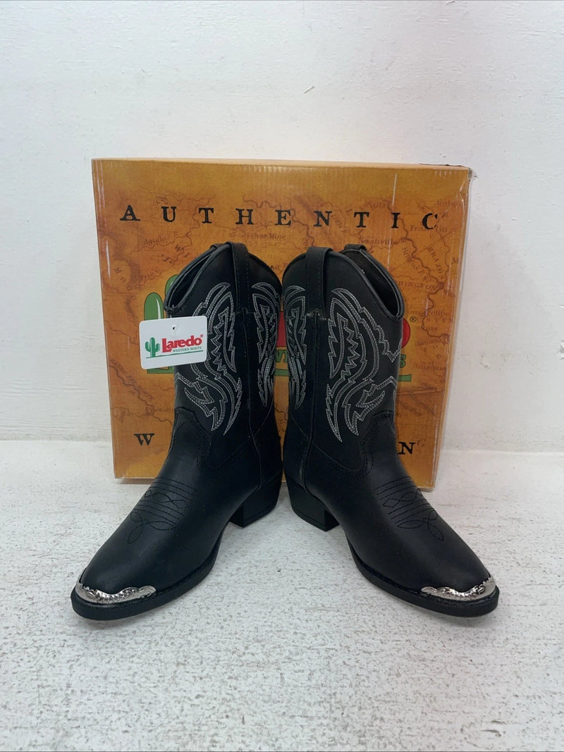 New Kids Black Laredo Cowboy Boots. C 2440 12 M. 23-13