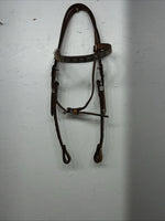 New Leather Browband Headstall W Metal Plate U-31