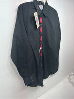 New Women’s Country Charmers Black Design Long Sleeve Pearl Snap Medium KK-29 