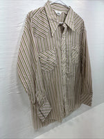 New Men’s Trail Ridge Multiple Color Stripe Long Sleeve Pearl Snap 2XL H-32