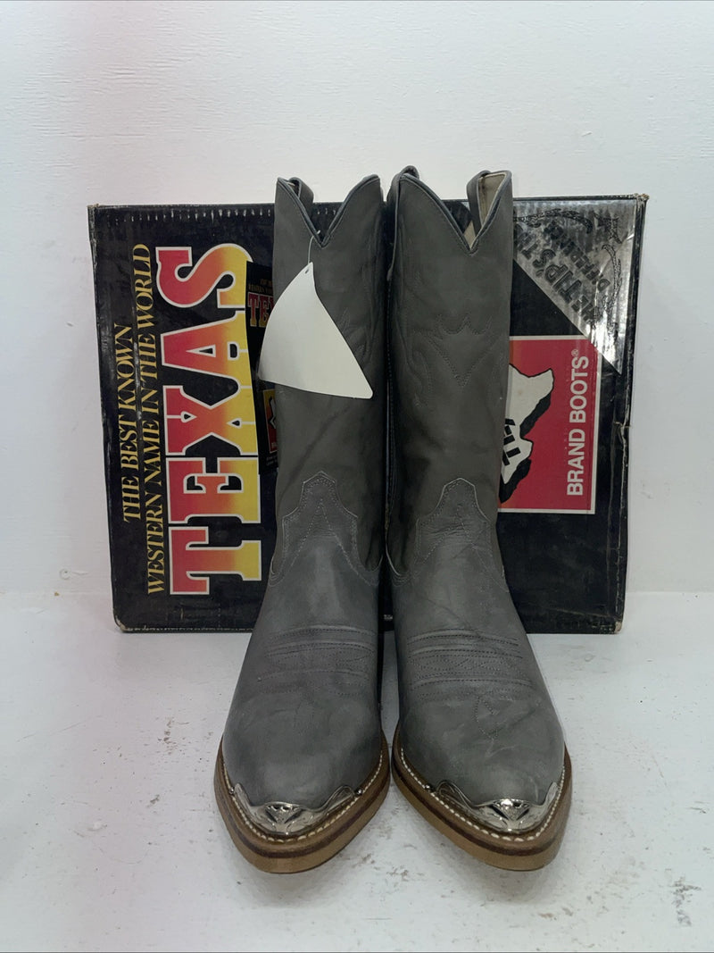 New Men’s Gray Texas Brand Cowboy Boots. 5412 11 D. 8-57