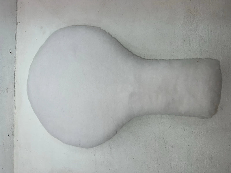 New White Wool Keyhole Seat Riser #30-1002 MM-601
