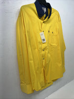 New Men’s Yellow Wrangler PBR Long Sleeve Button Up Shirt. XL S-28