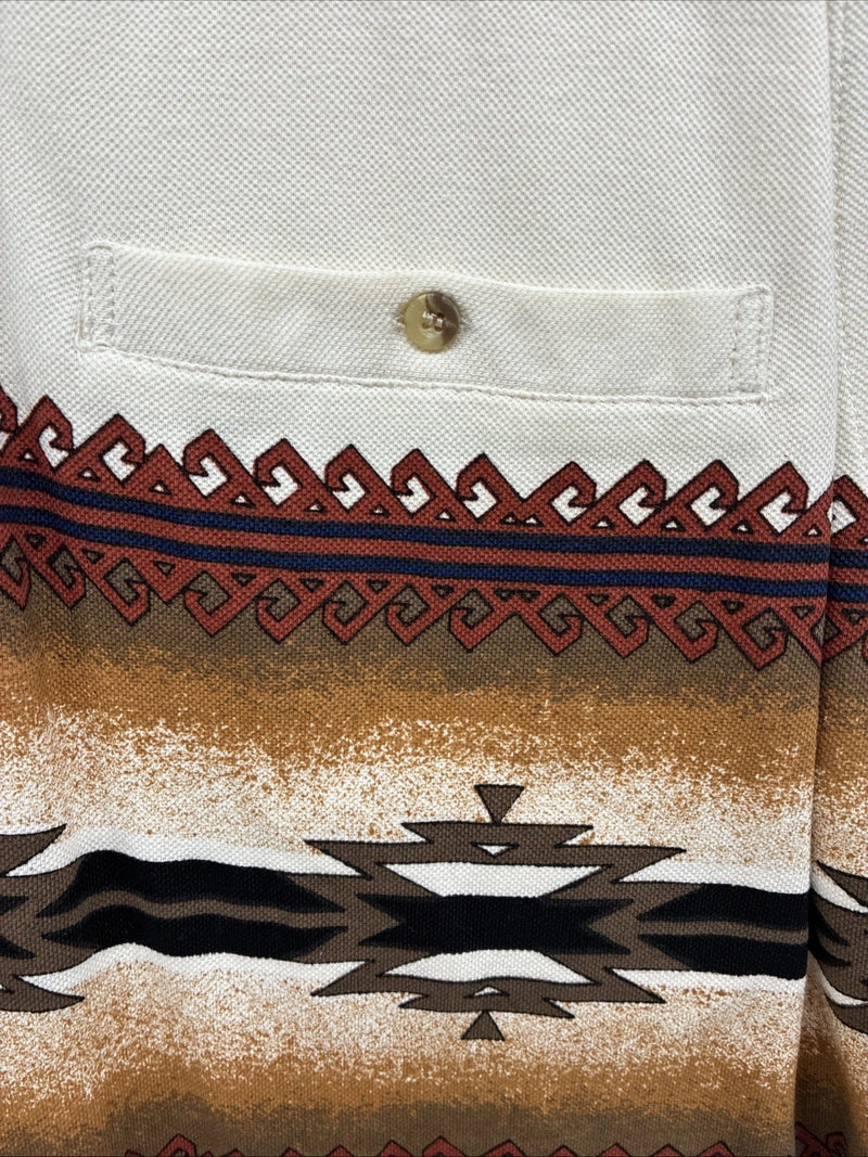 New Men’s Cumberland Brown Western Design Short Sleeve Polo Medium K-51