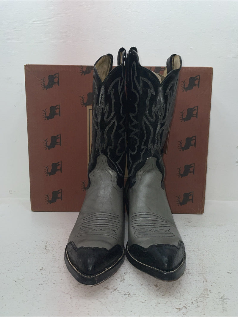New Men’s Gray Texas Imperial Cowboy Boots. M 452 10.5 10 1/2 D. 7-87