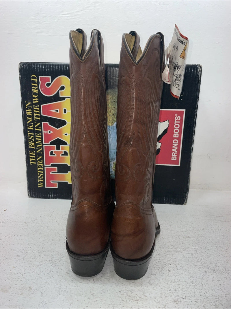 New Men’s Brown Texas Brand Cowboy Boots. 6091 8.5 8 1/2 D. 3-110