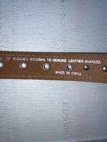 New Brown Genuine Leather Nocona Bling And Green Border 20” Belt #N4410223 NN-82