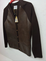 New Women’s Brown Caldwell Virgin Wool Leather Jacket M #429 3C-49