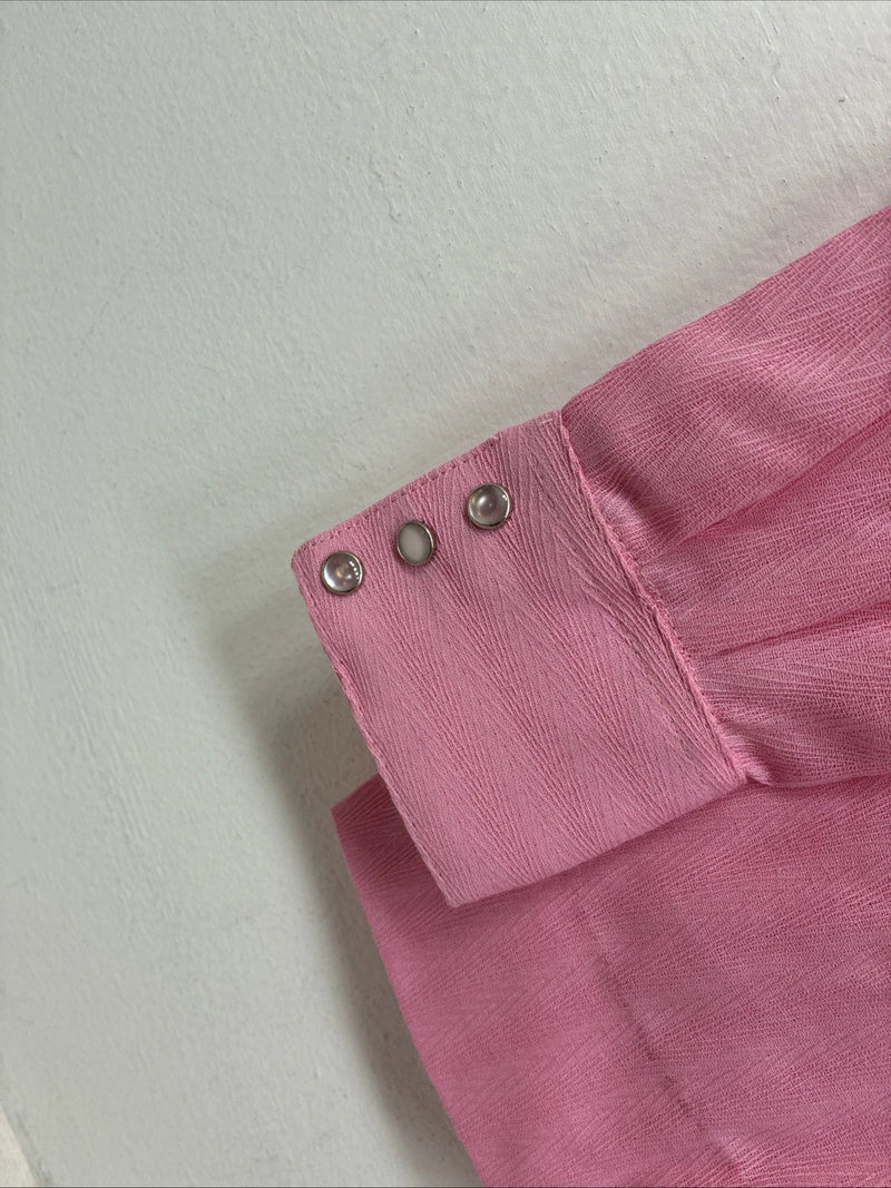 New Women’s Rockmount Pink Long Sleeve Pearl Snap Size 34 TT-34