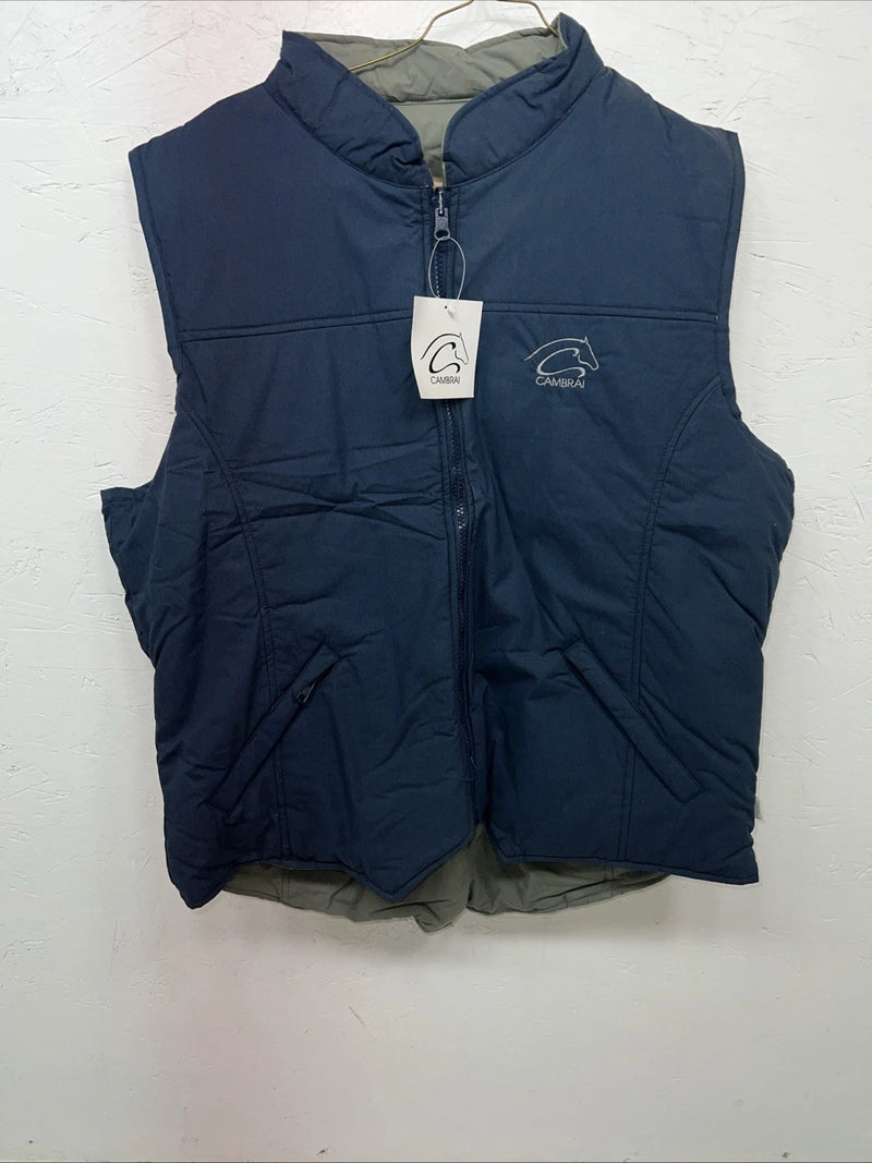New Women’s Navy Cambrai Puffer Vest XL L-607