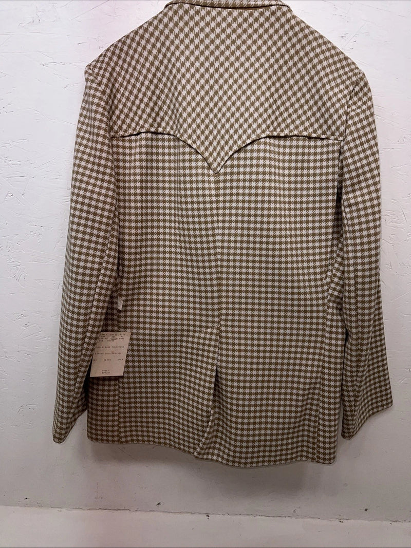 New Men’s Pioneer Wear Tan Plaid Suit Jacket 42 #589 V-604