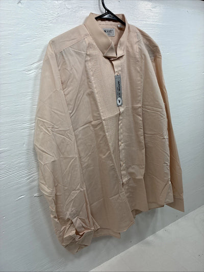 New Wayne Scott Tan Long Sleeve Button Up English Shirt XL AA-73