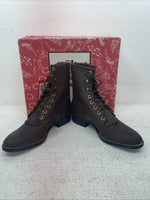 New Youth Brown Lace Up Texas Brand Cowboy Boots. B 1361 6 D. 2-149