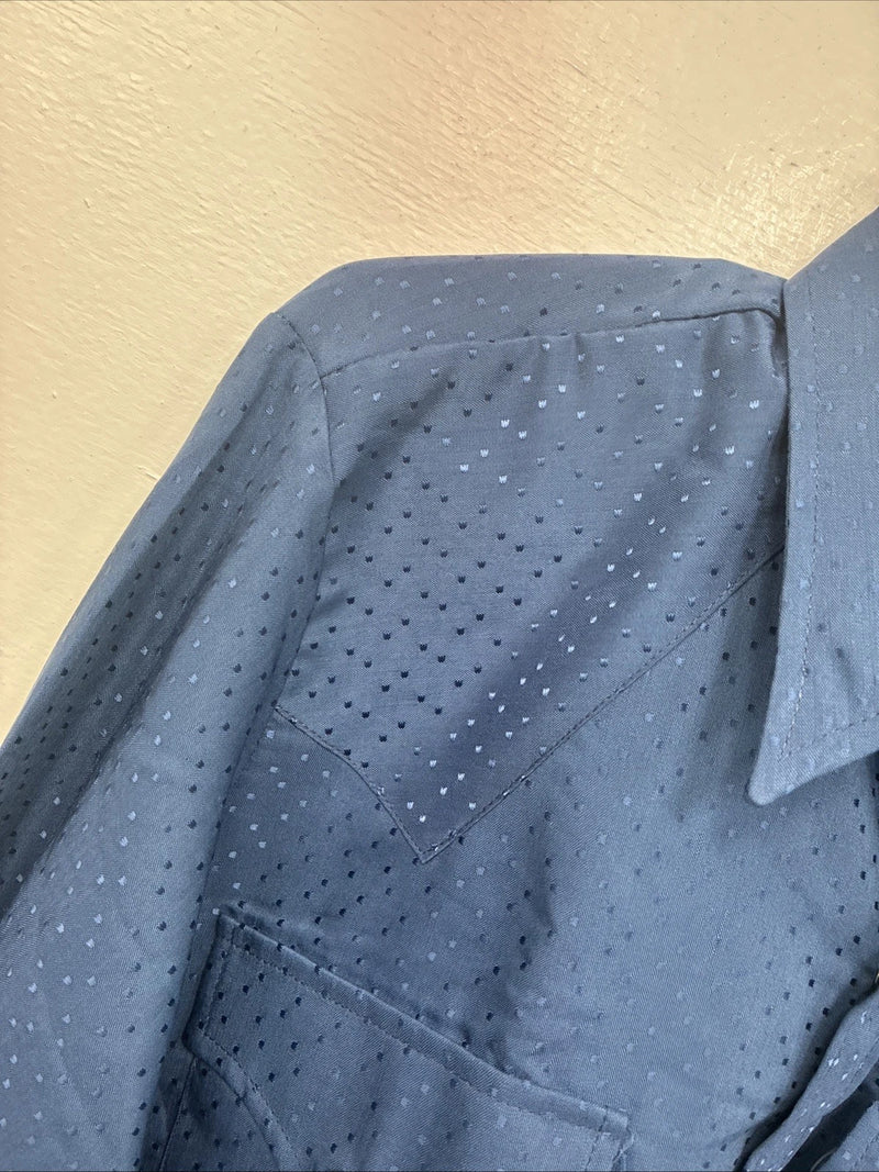 New Men’s Dickson Jenkins Blue Long Sleeve Pearl Snap Size 34 KK-113