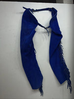 NOS Children’s  Blue Whitman Show Chaps With Fringe Adjustable Waist 35” L-29