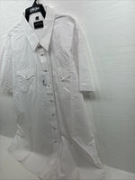 New Men’s White Horse White Short Sleeve Pearl Snap 4XL E-101