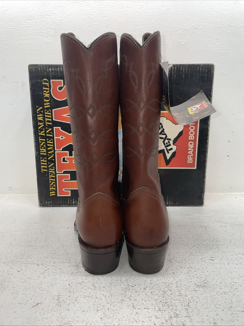 New Men’s Brown Texas Brand Cowboy Boots. 8021 9 D. 4-99