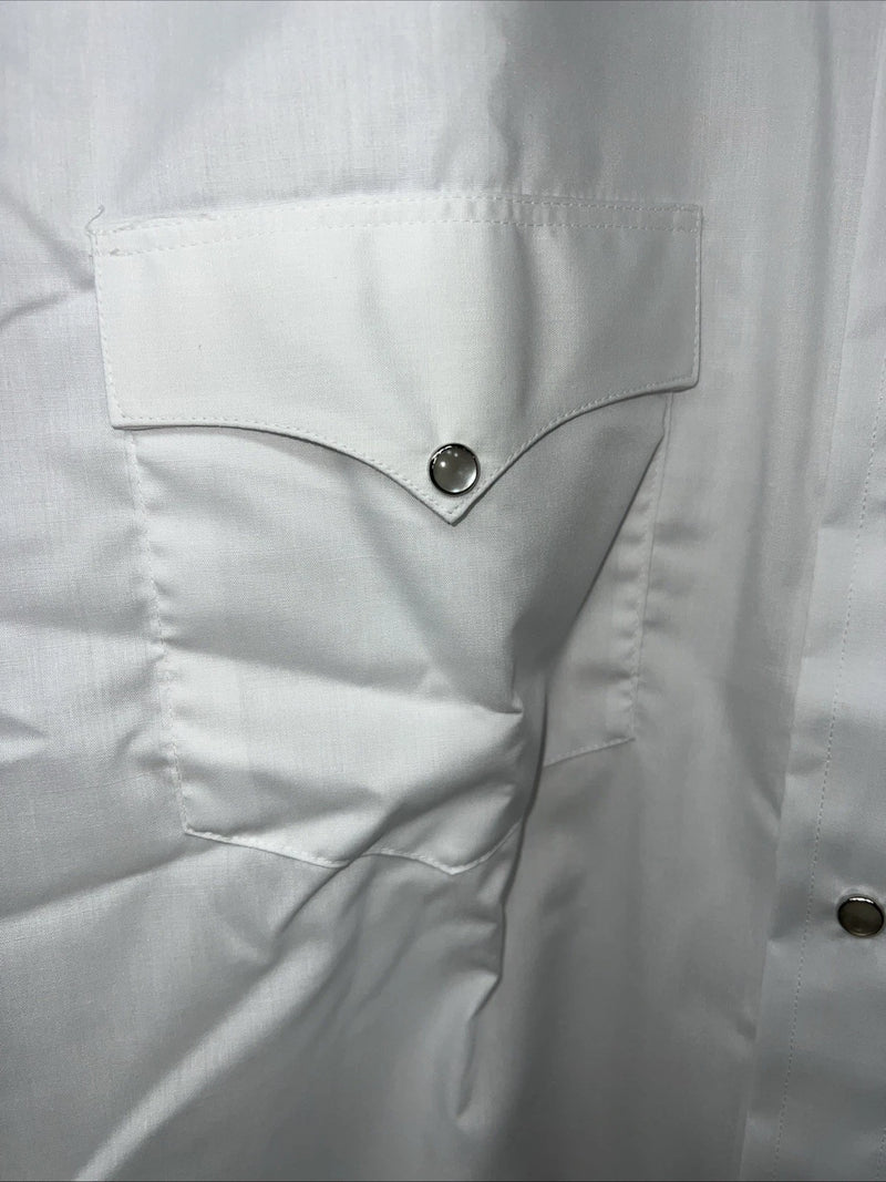 New Men’s White Mesquite Long Sleeve Pearl Snap Shirt. 17.5x37 XL S-5