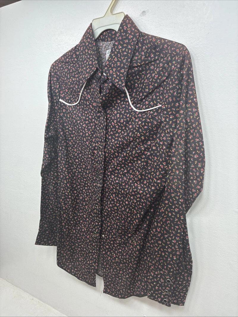 New Women’s Dickson Jenkins Floral Long Sleeve Pearl Snap Size 34 MM-104