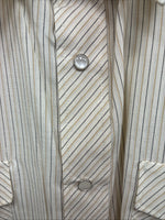New Men’s White Horse Tan Stripe Short Sleeve Pearl Snap XL R-43