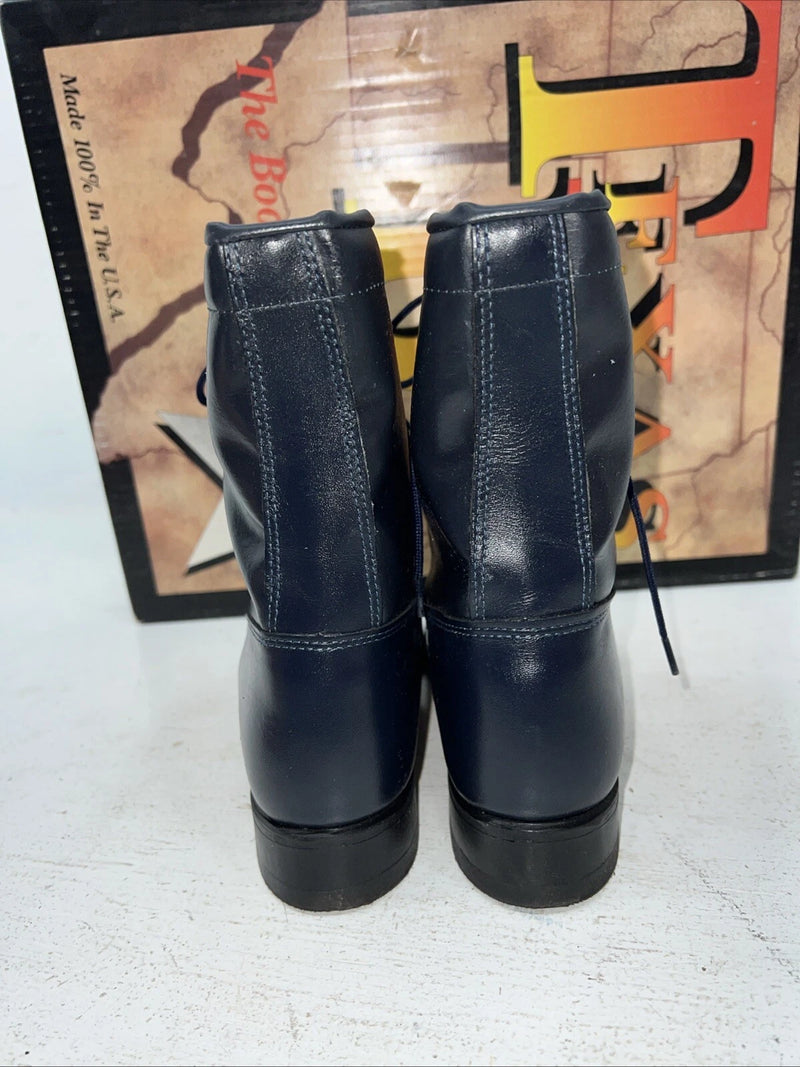 New Women’s Navy Lace Up Texas Brand Cowboy Boots. 4445 7.5 7 1/2 M. 18-27
