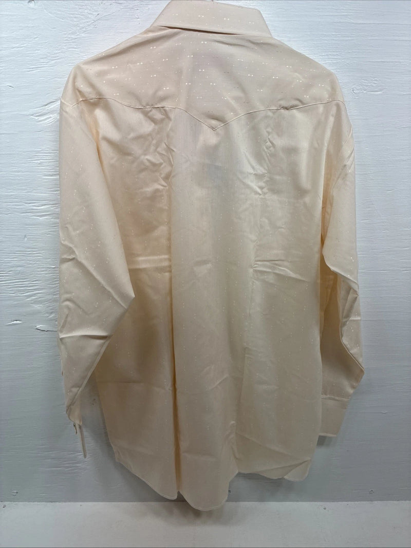 New Men’s Panhandle Slim Light Orange Long Sleeve Pearl Snap 17 Large M-67