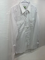 New Men’s Mesquite Western White Long Sleeve Pearl Snap 17.5 X 37 XL R-83