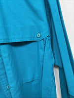 New Women’s San Angelo Blue Long Sleeve Button Up Medium MM-93