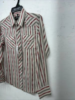 New Children’s Pink Stripped White House Long Sleeve Pearl Snap Shirt. XL S-39